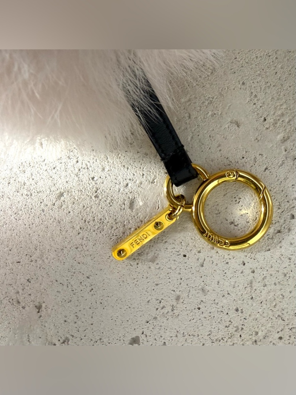 Fendi Black and Cream Fur Pom-Pom Bag Charm | NWOT - Picture 6 of 6